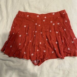 Sadie & Sage Red Star Patterned Skort